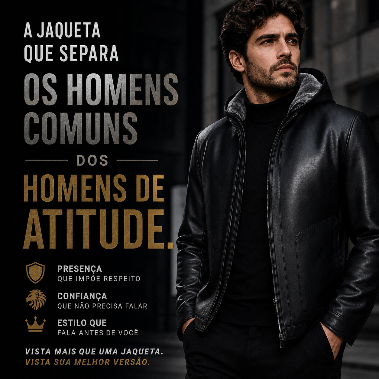 Jaqueta de couro masculina alpha prime