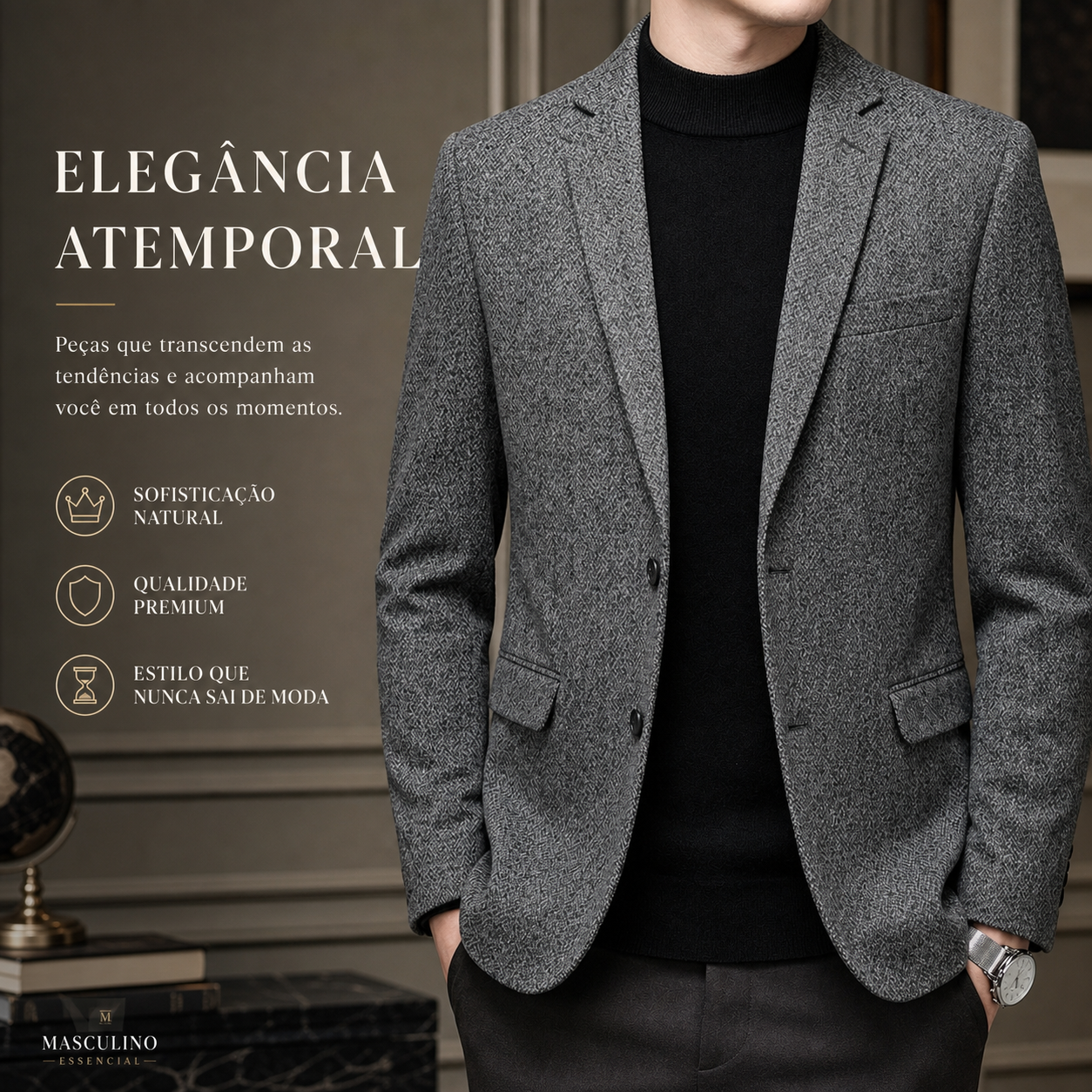 Blazer de Lã Masculino - Thomas Shaner™