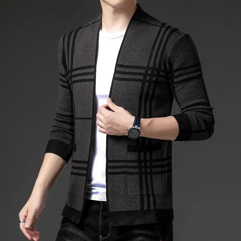Suéter de Cardigã Masculino Casual Hermes