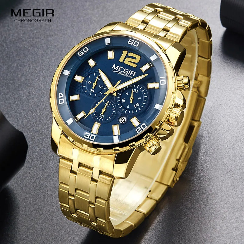 Pague 1 Leve 2 | Relogio masculino megia Gold