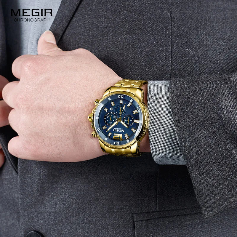 Pague 1 Leve 2 | Relogio masculino megia Gold