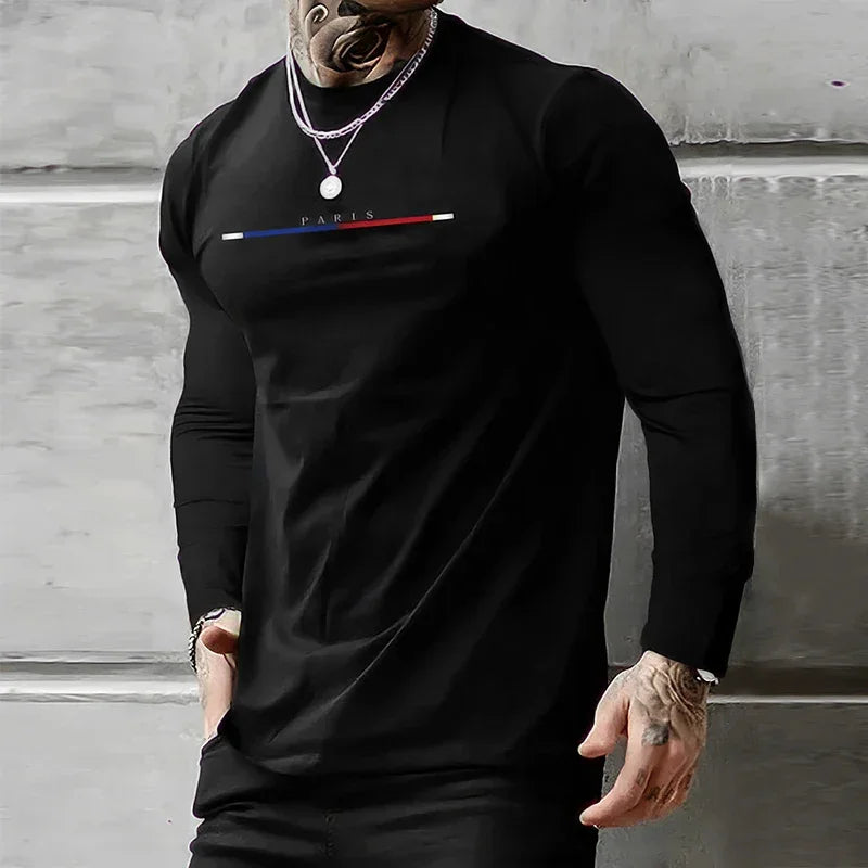 Camiseta Casual de Manga Longa Gentleman