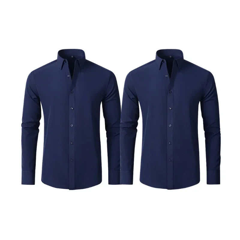 COMPRE 1 LEVE 2 | Camisa Social Ultra Elastech Anti amassados + Relogio de Brinde