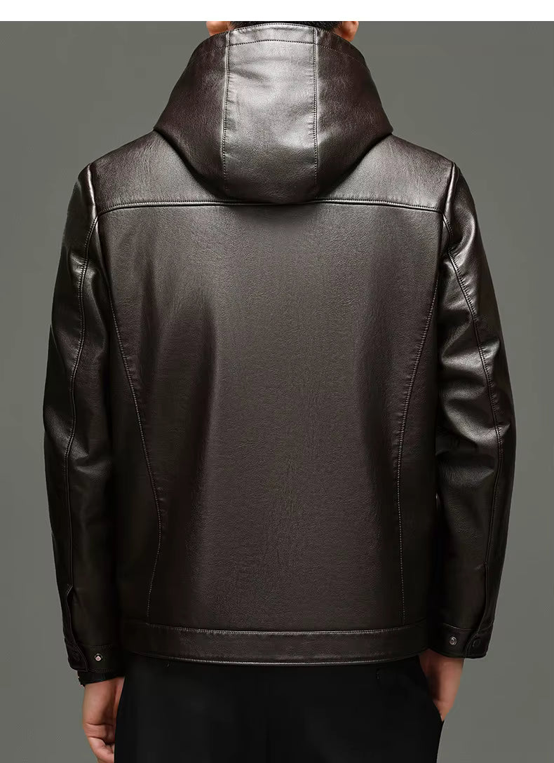 Jaqueta de couro masculina alpha prime
