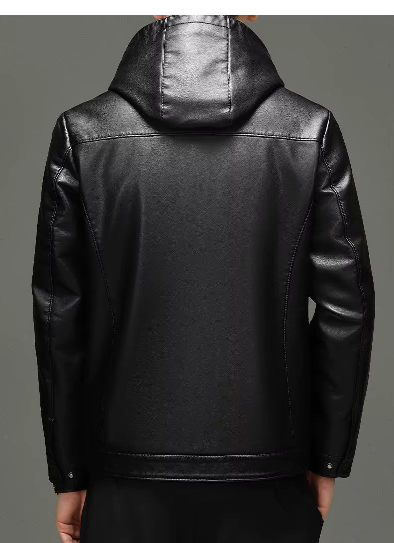 Jaqueta de couro masculina alpha prime