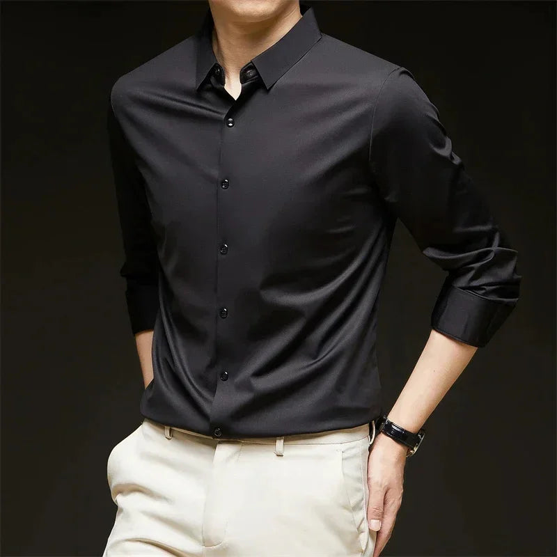 Camisa Elastech Social Anti Amassados + Brinde Relogio Social