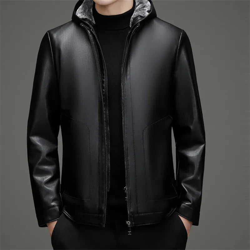 Jaqueta de couro masculina alpha prime