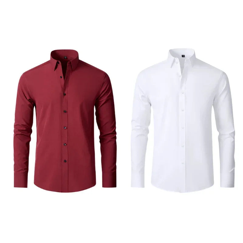 COMPRE 1 LEVE 2 | Camisa Social Ultra Elastech Anti amassados + Relogio de Brinde
