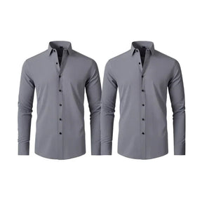 COMPRE 1 LEVE 2 | Camisa Social Ultra Elastech Anti amassados + Relogio de Brinde