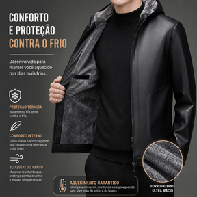 Jaqueta de couro masculina alpha prime