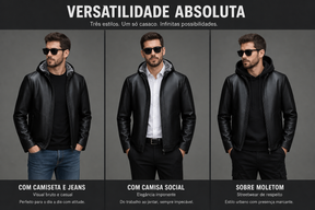 Jaqueta de couro masculina alpha prime
