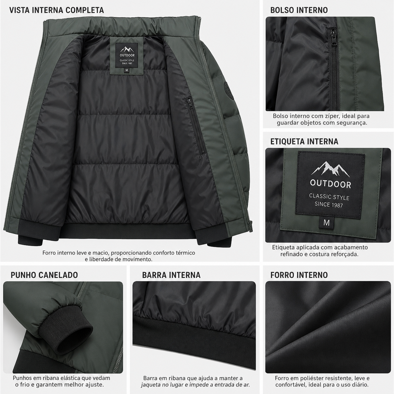 Jaqueta Masculina Alpha Style Acolchoado