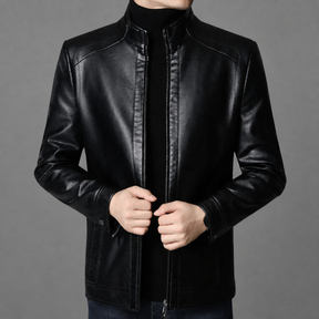 Jaqueta de Couro Masculina Europa