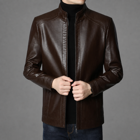 Jaqueta de Couro Masculina Europa