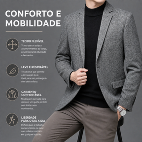 Blazer de Lã Masculino - Thomas Shaner™
