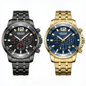 Pague 1 Leve 2 | Relogio masculino megir Gold