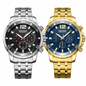 Pague 1 Leve 2 | Relogio masculino megir Gold