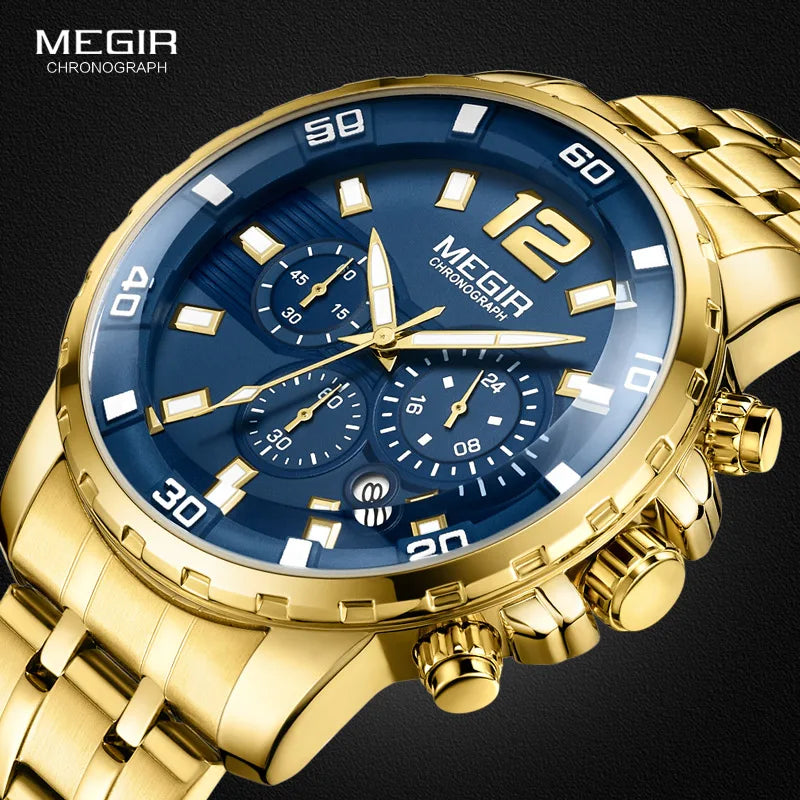 Pague 1 Leve 2 | Relogio masculino megia Gold