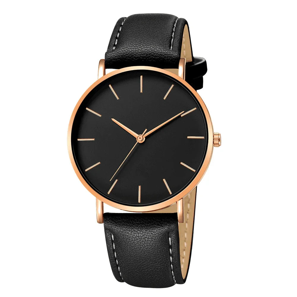 Relógio Masculino Minimalista Couro - Loja Arantes