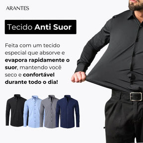 PAGUE 1 LEVE 3 | Camisa Social Ultra Elastech Anti amassados + Relogio de Brinde
