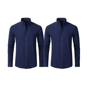 COMPRE 1 LEVE 2 | Camisa Social Ultra Elastech Anti amassados + Relogio de Brinde