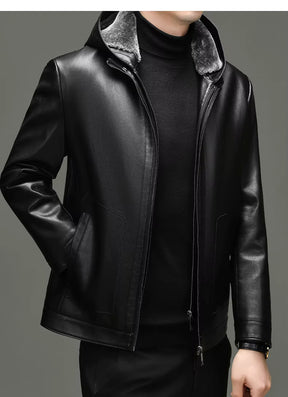 Jaqueta de couro masculina alpha prime