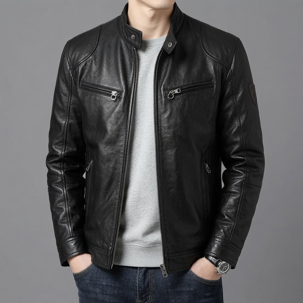 Jaqueta Maverick de Couro Masculina