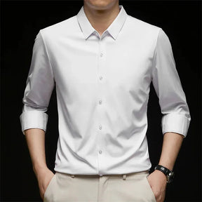 Camisa Elastech Social Anti Amassados + Brinde Relogio Social