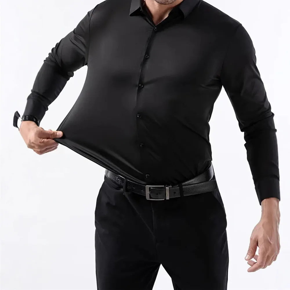 COMPRE 1 LEVE 2 | Camisa Social Ultra Elastech Anti amassados + Relogio de Brinde