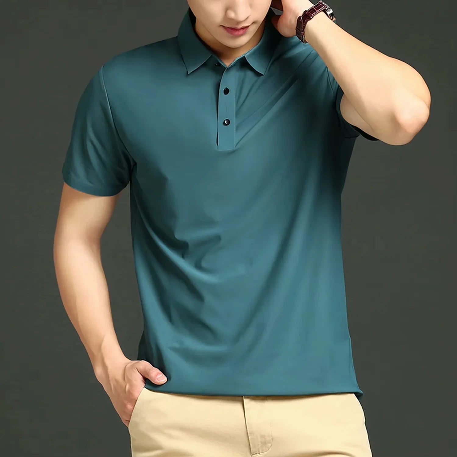 Camisa Polo Tech - Tecido anti suor + Relogio de Brinde