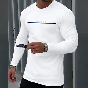 Camiseta Casual de Manga Longa Gentleman