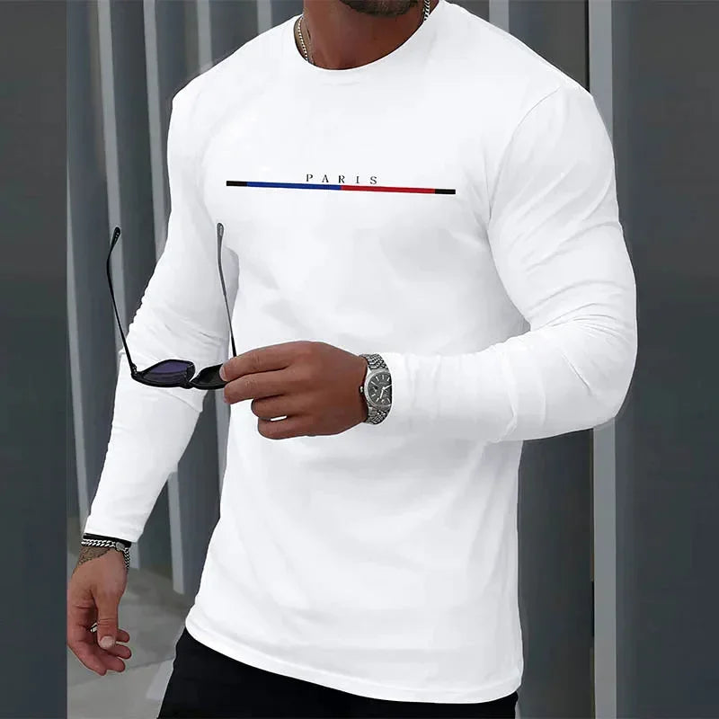 Camiseta Casual de Manga Longa Gentleman