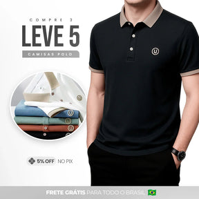 Camisas gola polo em Tecido Premium |COMPRE 3 & LEVE 5