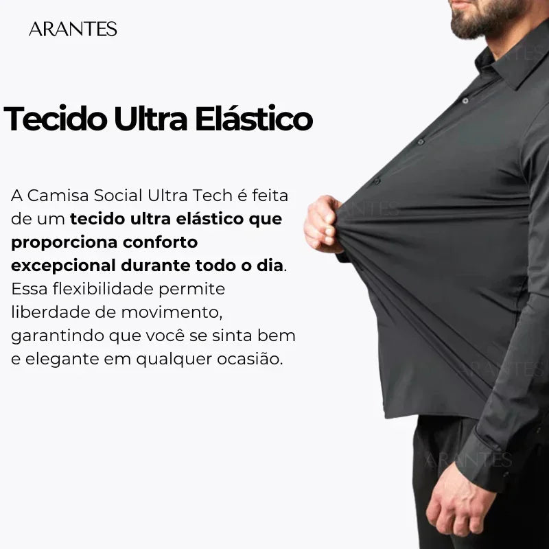 PAGUE 1 LEVE 3 | Camisa Social Ultra Elastech Anti amassados + Relogio de Brinde